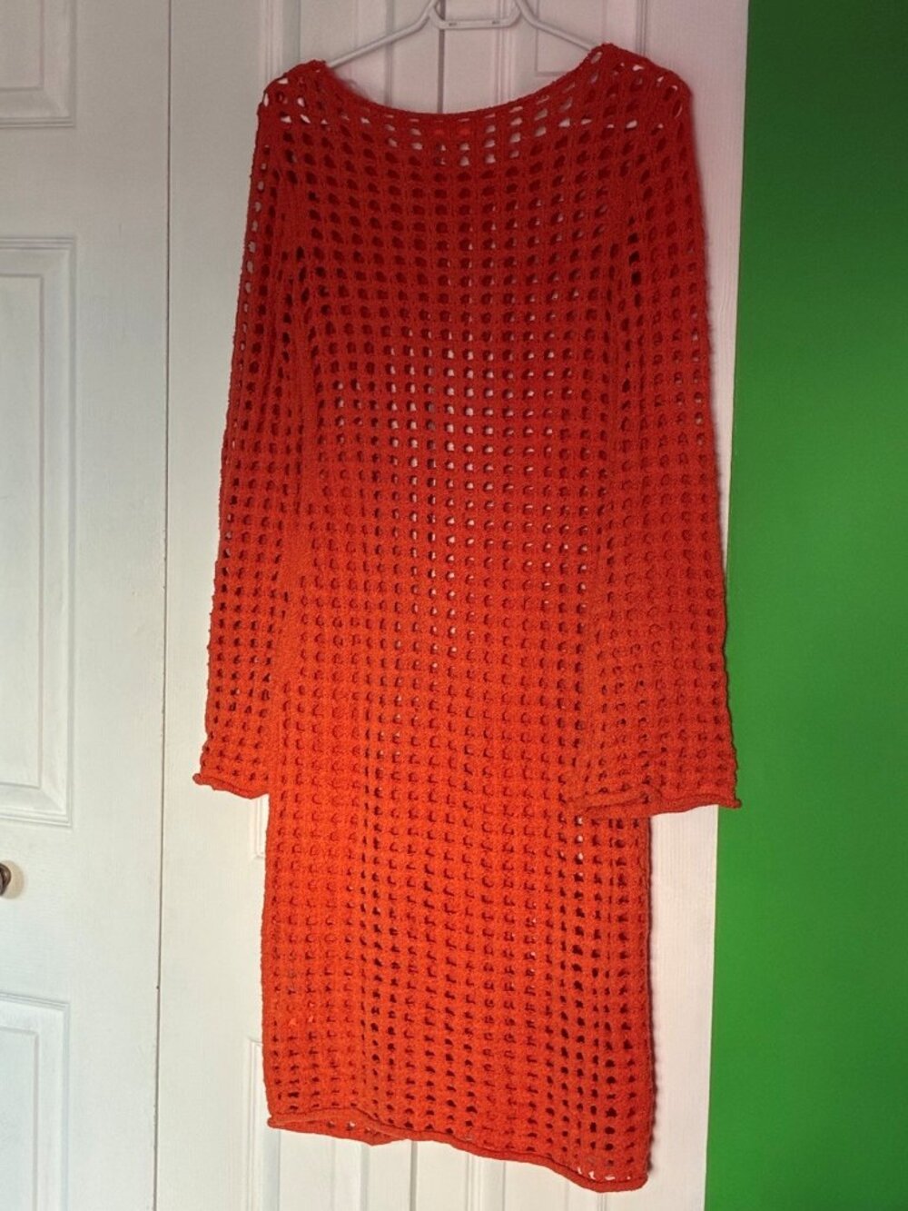 Women's Oak + Fort Rust Orange Crochet Dress Size XS
